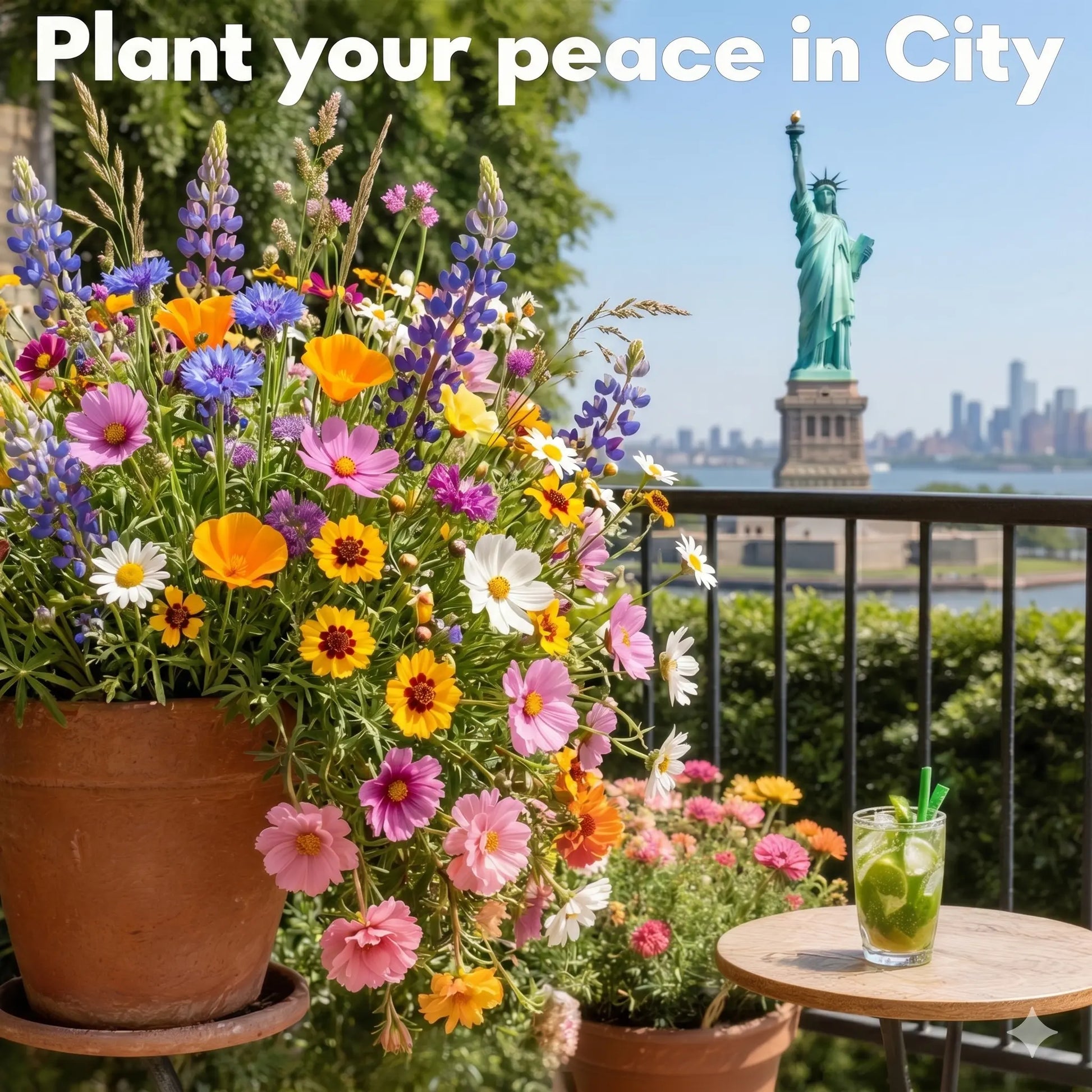 Bloomasis Premium Wildflower Seed Mix - 300+ Easy-To-Grow Outdoor Ornamental Modern Flowers Seeds - Attracts Pollinators - Low Maintenance Grow Flowers for Home Backyard, Balcony Planters, Instant Meadow