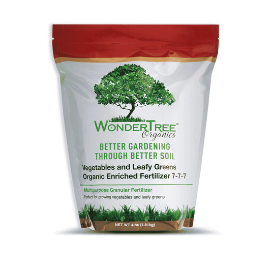 Wondertree Organics Vegetable & Leafy Green Fertilizer 7-7-7 (4 Lb) – Organic Plant Food, Balanced Nutrient Soil Enhancer, Granular Feed for Garden Vegetables, Herbs & Indoor Outdoor Plants