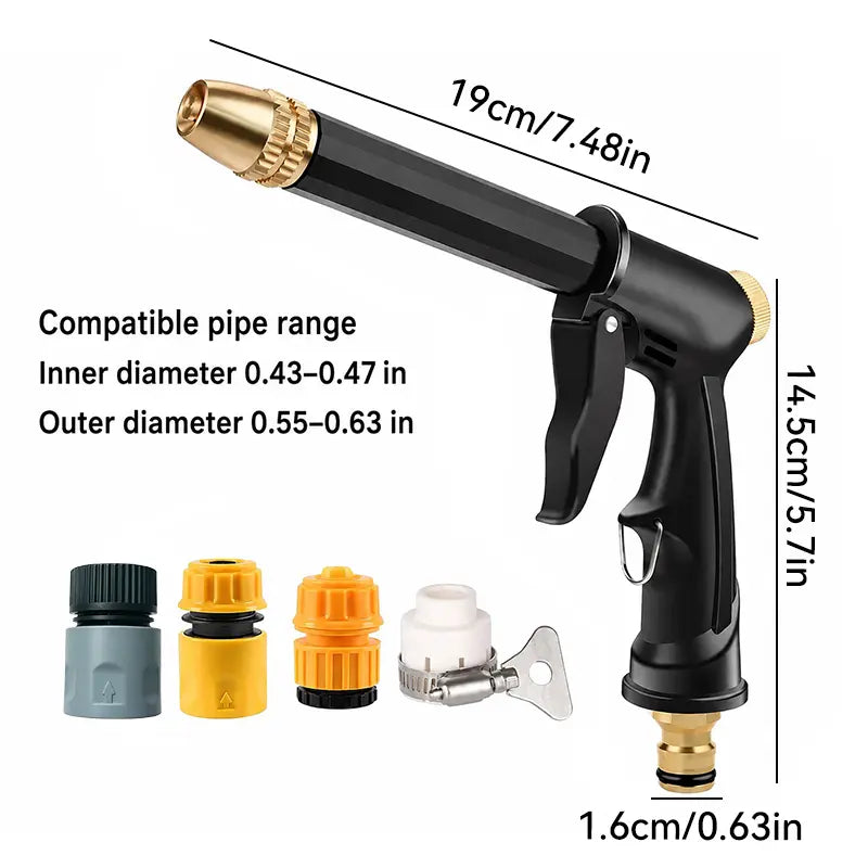 【Summervibes】Portable High Pressure Water Sprayer, Adjustable Garden Hose Nozzle Sprayer, Car Washing & Maintenance Tool, Pet Cleaning Tool & Dealsforyoudays