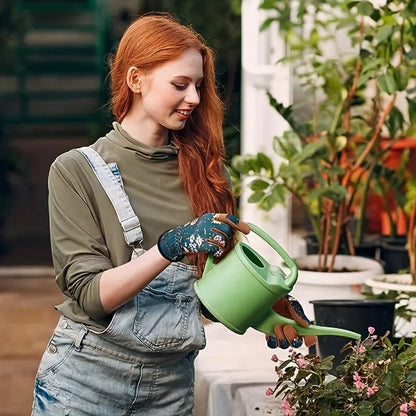 1 Pair Green Floral Gardening Gloves - Comfortable & Durable Gloves for Planting, Yard Care and More
