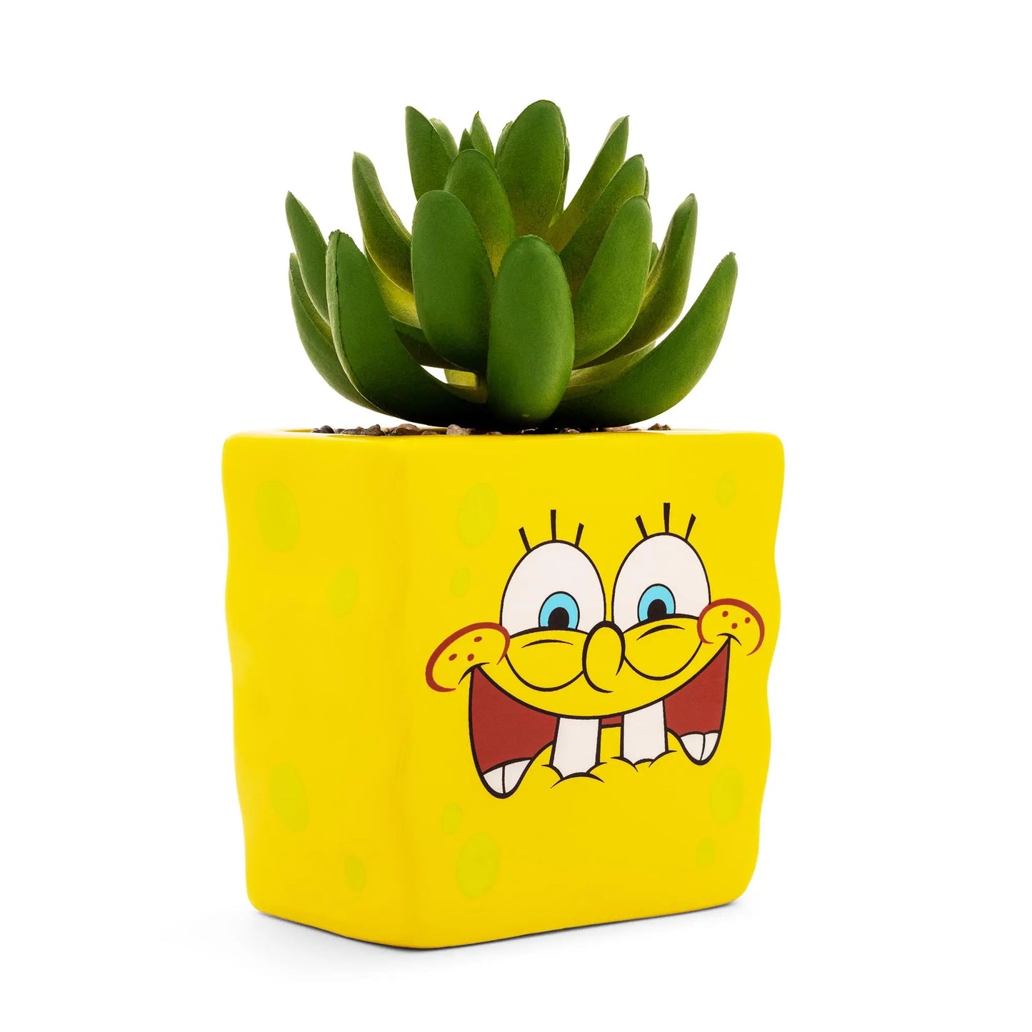 Nickelodeon Spongebob Squarepants Face Mini Planter with Artificial Succulent