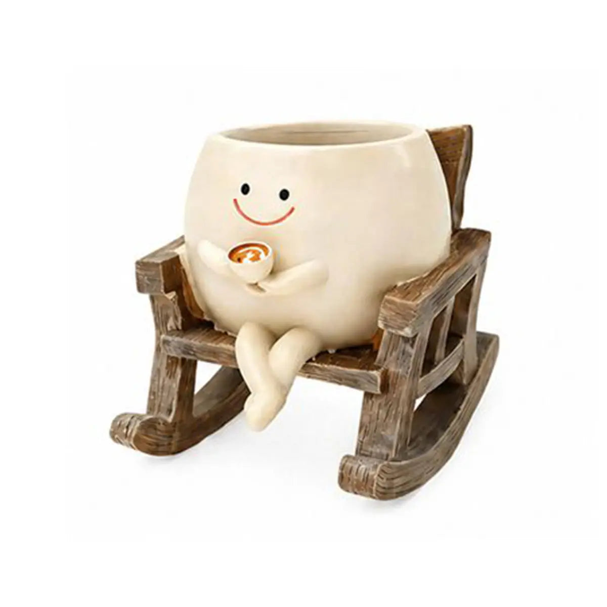 【Summervibes】1Pc/2Pcs/3Pcs Smily Face Rocking Chair Planter Pots with Drainage Hole, Cute Resin Flower Head Succulent Planters for Indoor Plants, Gift Ideai for Mother Birthday Christmas