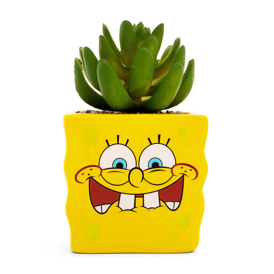 Nickelodeon Spongebob Squarepants Face Mini Planter with Artificial Succulent