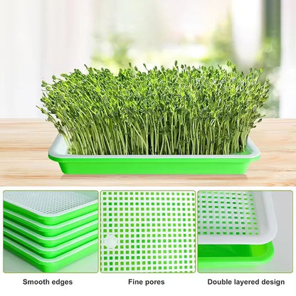 Hydroponic Seedling Trays for Bean Sprouts and Soil-Less Vegetable Cultivation Home Germination Pots for Sprouting Greens
