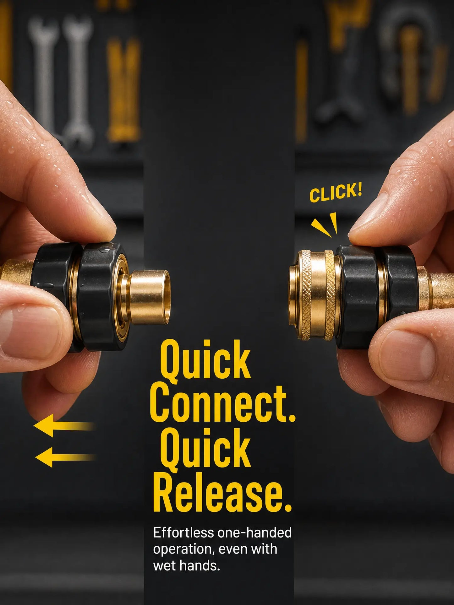 3/4" Garden Hose Quick Connectors (6 Pack) - Leak-Proof Male-Female Adapters, No-Tool Instant Connect Garden Accessories for Backyard, Outdoor Use & Car Wash, Outdoor Garden Accessories