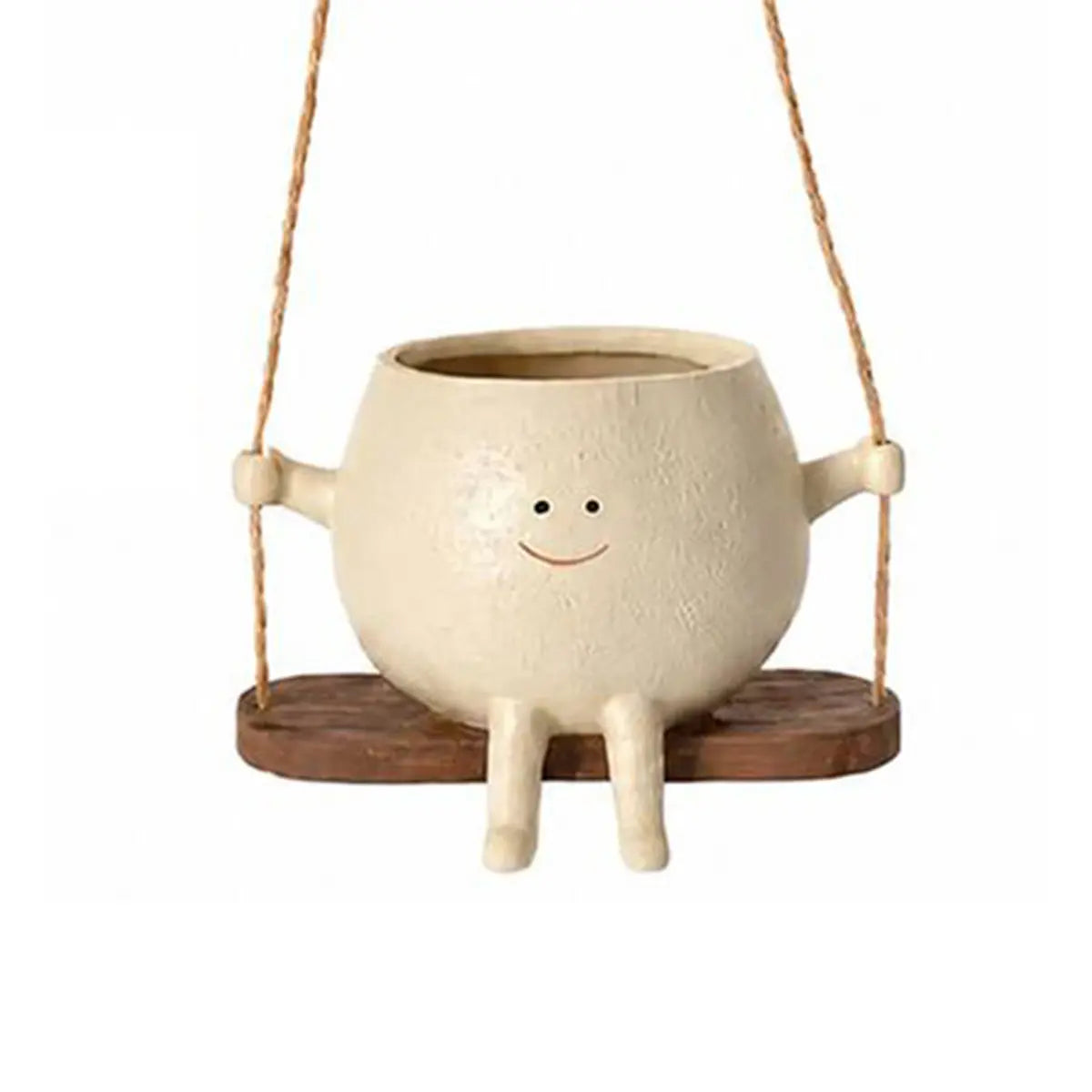 【Summervibes】1Pc/2Pcs/3Pcs Smily Face Rocking Chair Planter Pots with Drainage Hole, Cute Resin Flower Head Succulent Planters for Indoor Plants, Gift Ideai for Mother Birthday Christmas