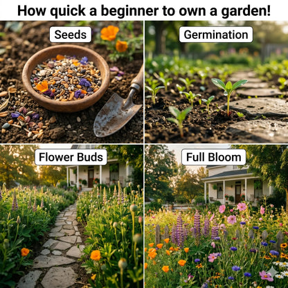Bloomasis Premium Wildflower Seed Mix - 300+ Easy-To-Grow Outdoor Ornamental Modern Flowers Seeds - Attracts Pollinators - Low Maintenance Grow Flowers for Home Backyard, Balcony Planters, Instant Meadow