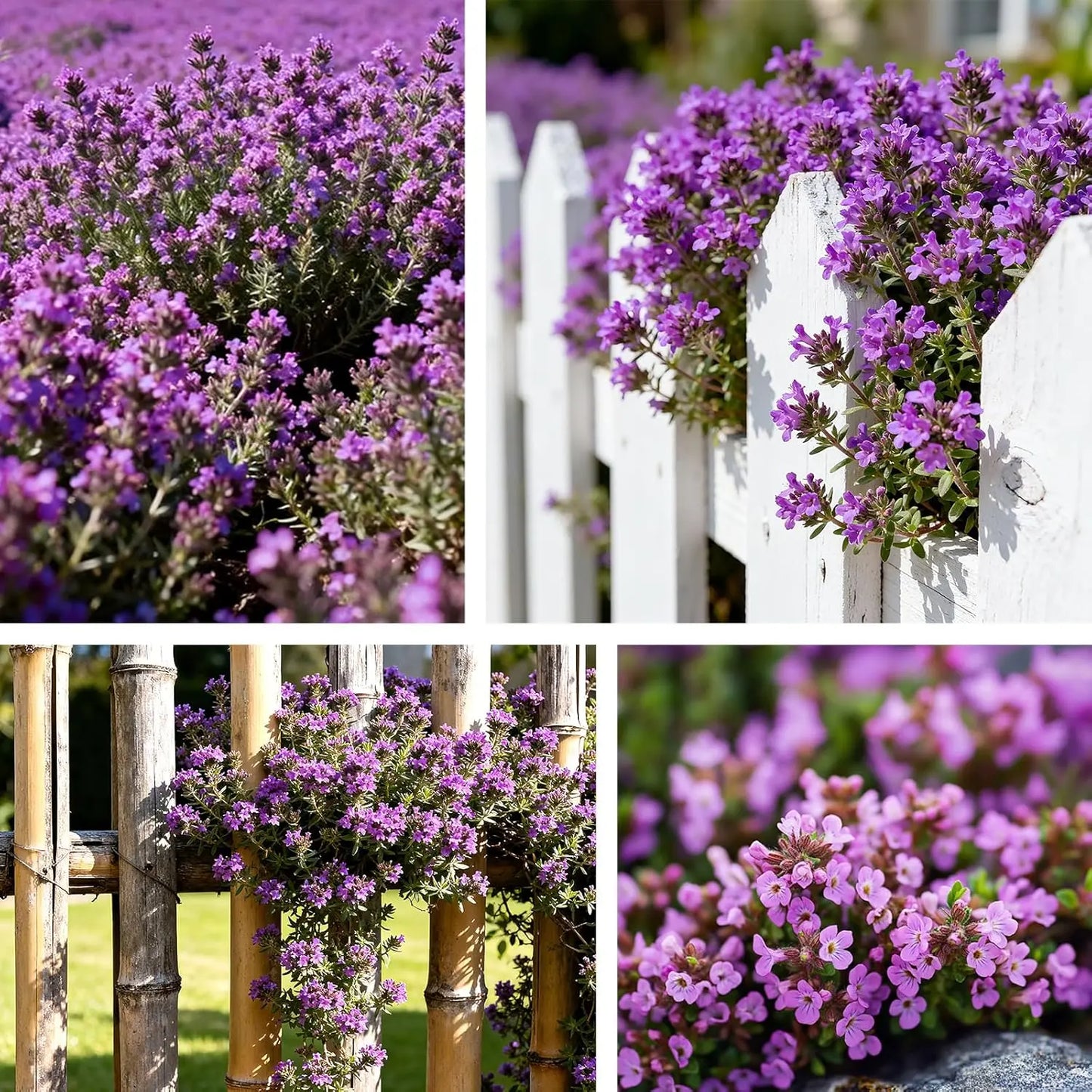 1000 Pcs Creeping Thyme Seeds for Planting – Non-Gmo Ground Cover Flowers Edible Herb Seeds for Planting Lawns
