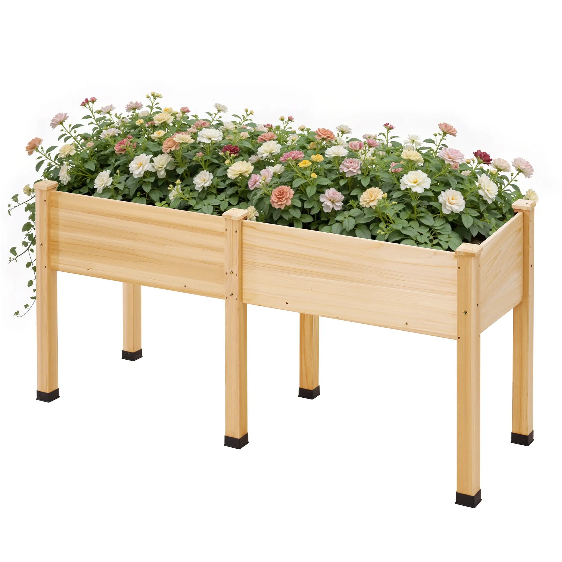 [Brandday][Memorialday] AMERLIFE 4X2/6X2/7X2 FT Wooden Raised Garden Bed, Elevated Planter Box Outdoors for Deep Rooted Plants, Ideal for Balcony, Patio, Easy Assembly