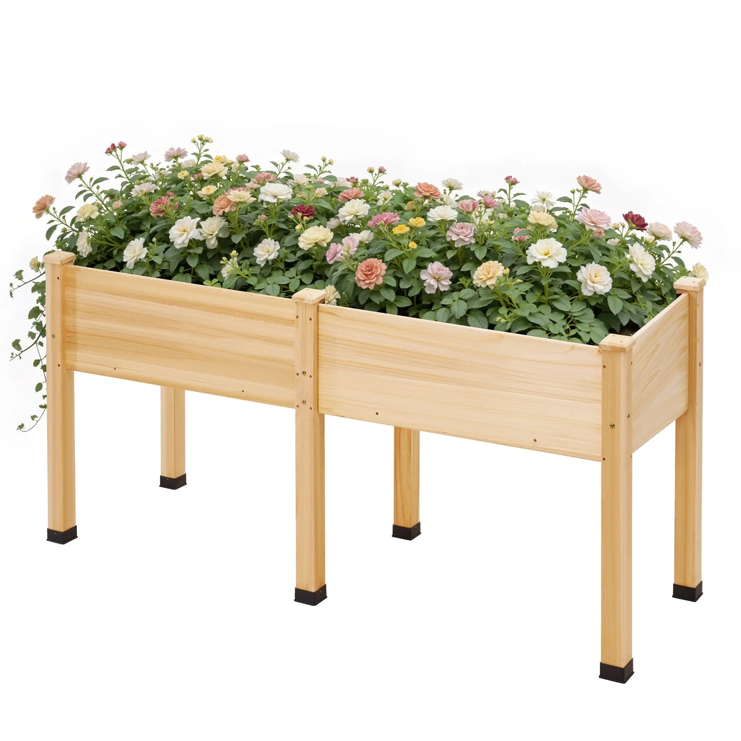 [Brandday][Memorialday] AMERLIFE 4X2/6X2/7X2 FT Wooden Raised Garden Bed, Elevated Planter Box Outdoors for Deep Rooted Plants, Ideal for Balcony, Patio, Easy Assembly