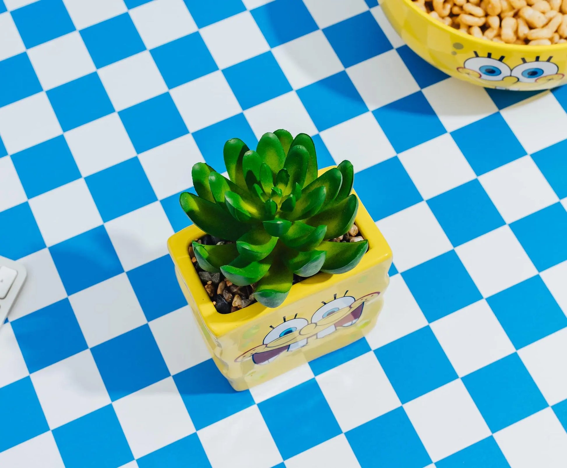 Nickelodeon Spongebob Squarepants Face Mini Planter with Artificial Succulent