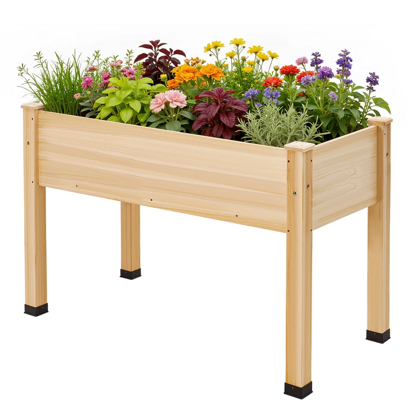 [Brandday][Memorialday] AMERLIFE 4X2/6X2/7X2 FT Wooden Raised Garden Bed, Elevated Planter Box Outdoors for Deep Rooted Plants, Ideal for Balcony, Patio, Easy Assembly