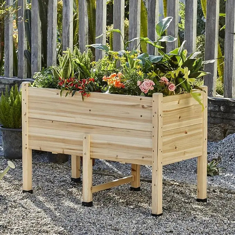 [Brandday][Memorialday] AMERLIFE 4X2/6X2/7X2 FT Wooden Raised Garden Bed, Elevated Planter Box Outdoors for Deep Rooted Plants, Ideal for Balcony, Patio, Easy Assembly