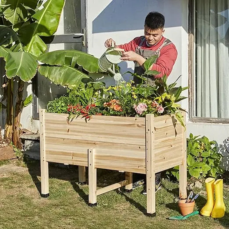 [Brandday][Memorialday] AMERLIFE 4X2/6X2/7X2 FT Wooden Raised Garden Bed, Elevated Planter Box Outdoors for Deep Rooted Plants, Ideal for Balcony, Patio, Easy Assembly