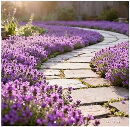 1000 Pcs Creeping Thyme Seeds for Planting – Non-Gmo Ground Cover Flowers Edible Herb Seeds for Planting Lawns